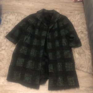 Plaid Wool Trench Coat